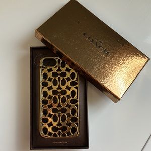 Coach iPhone 5/5S Metallic Gold Colored Plastic Case NIB